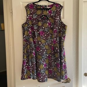 BONGO Pink/Purple Yellow A-line Mini Dress Size 3x